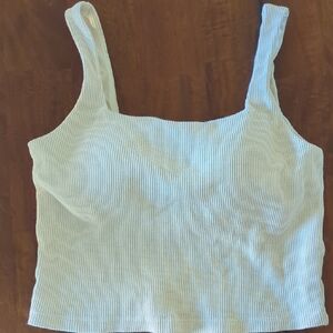Women's Cream Ribbed Tank Top